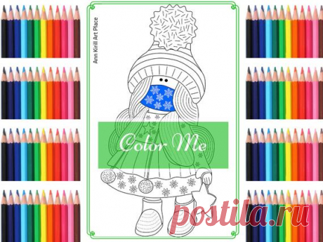 Color Me Doll Digital Stamp Winter Doll Coloring Face Mask | Etsy Hello, dear visitor! We are happy you are here!  Here we present you our doll stamps and coloring pages. Our girl digital files are good for coloring, scrapbooking or interior decoration.  Attached are 3 JPEG files: 1. girl with face 2. girl with blank face mask 3. girl with pattern face mask  Size