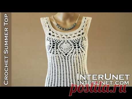 Crochet pineapple stitch tank top - lace blouse crochet pattern