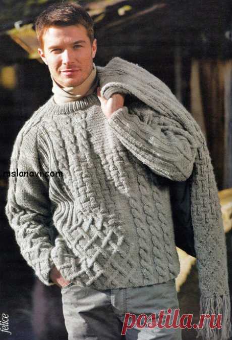 Пуловер для мужчин от Felice | Вяжем с Лана Ви