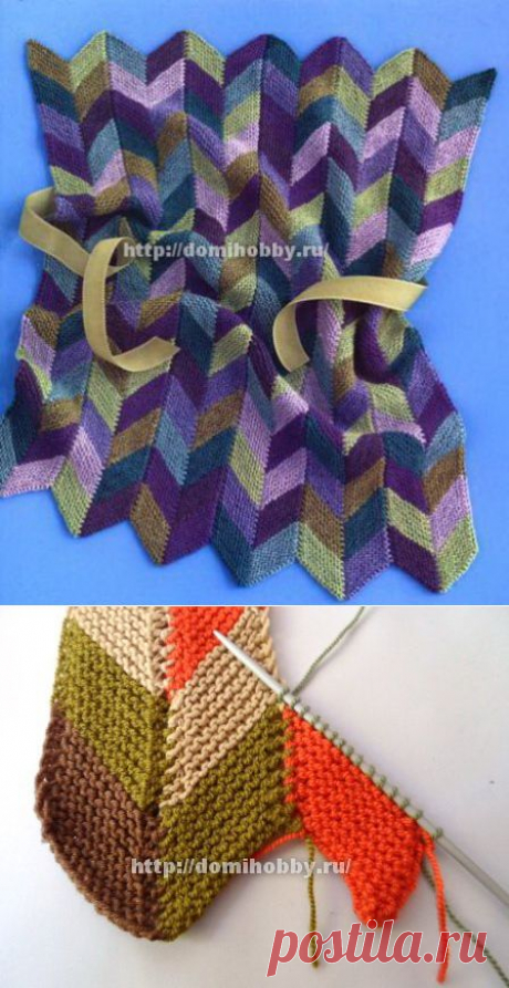 узор для вязания спицами «разноцветная елочка».