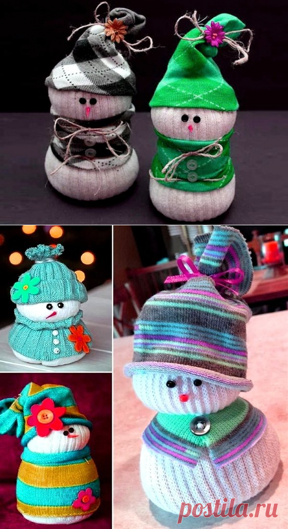Снеговик из носка своими руками | 33 Поделки | Яндекс Дзен