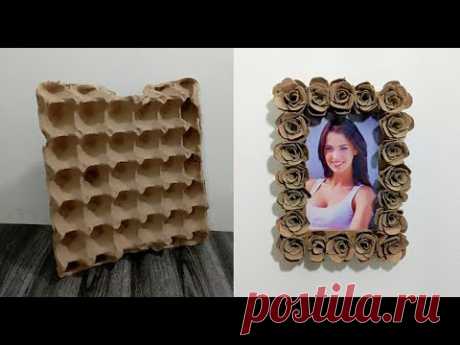 con carton de huevo reciclado hacer un PORTA RETRATO  porta fotos genial ideas con reciclaje