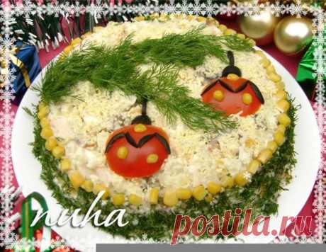 Праздничный новогодний салат "Еловая веточка" – кулинарный рецепт