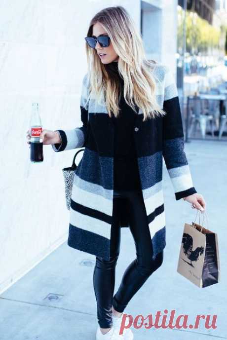 Модный тренд: полосатое пальто — Женский Гид