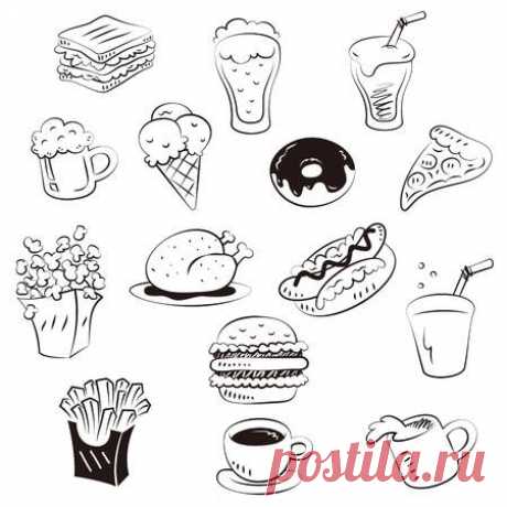 hand draw foods in doodle style 123RF - Миллионы стоковых фото, векторов, видео и музыки для Ваших проектов.