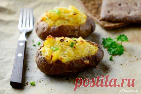 Печёная картошка со сливочной начинкой