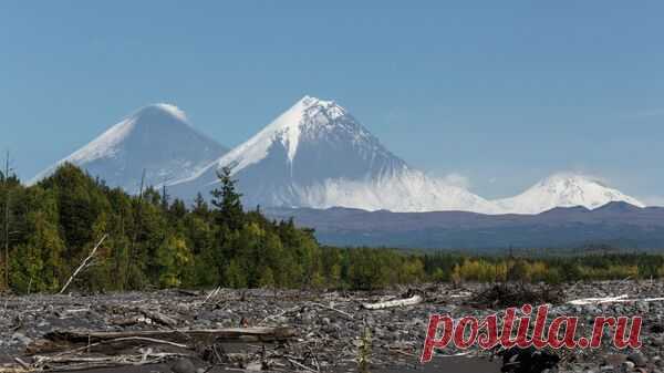 На Камчатке вулкан Ключевской выбросил столб пепла