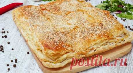 Рецепт настоящего греческого сырного пирога тиропита из слоеного теста |