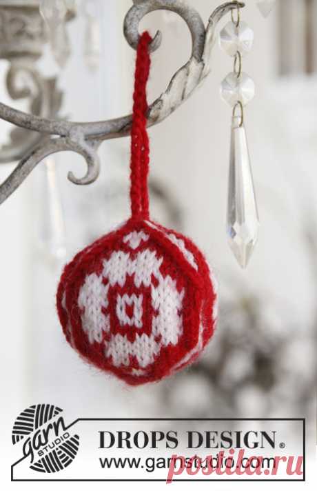 DROPS Extra 0-856 - Knitted DROPS Christmas ball in ”Karisma”. - Free pattern by DROPS Design