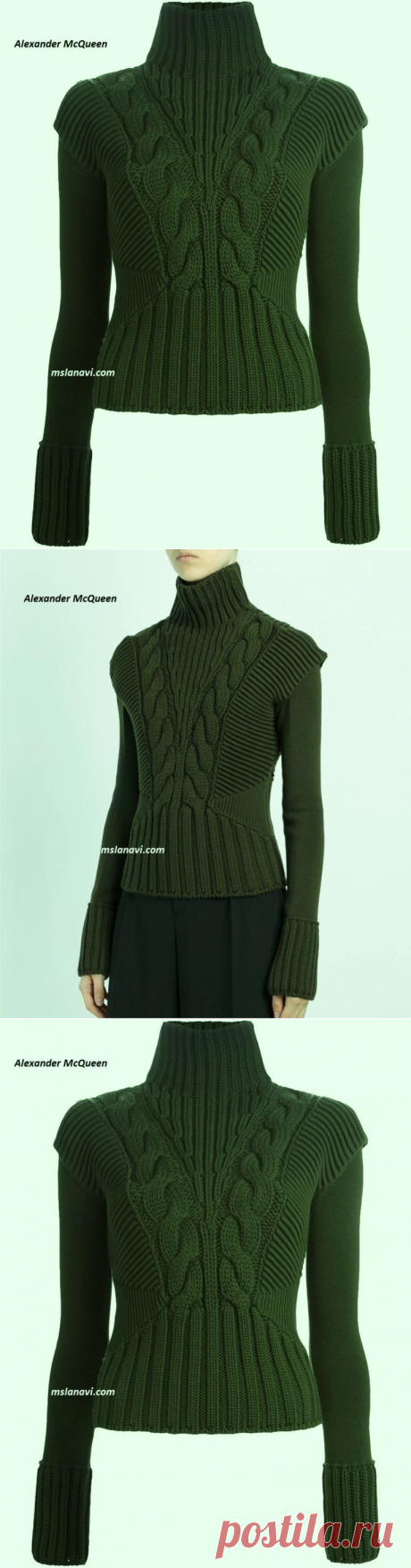 Вязаный свитер спицами от ALEXANDER MCQUEEN - Вяжем с Лана Ви