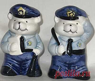 Vintage Sunshine Ceramic Police Bears Salt & Pepper Shakers  | eBay Vintage Sunshine Ceramic Police Bears Salt & Pepper Shakers. Great condition.