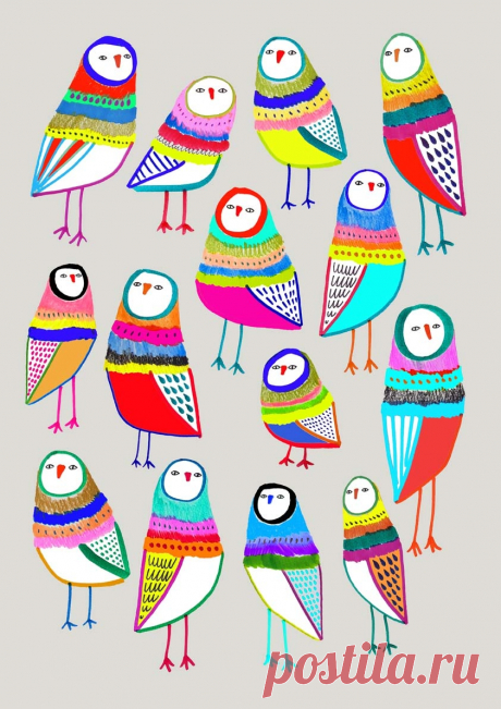 pattern illustration, childrens illustration, kids illustration, illustrator, owls, birds, art prints, colorful art, pattern design, nature, animals, cute, - Ashley Percival Illustration