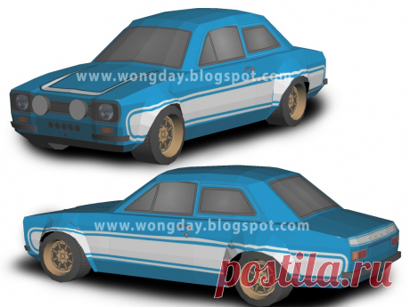 Бумажная модель Автомобиль Ford Escort Mk 1 (Форсаж) :: PAPER-MODELS.RU - бумажные модели журналы по моделированию бесплатно, без регистрации и смс