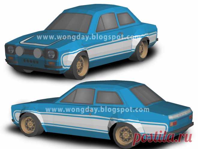 Бумажная модель Автомобиль Ford Escort Mk 1 (Форсаж) :: PAPER-MODELS.RU - бумажные модели журналы по моделированию бесплатно, без регистрации и смс