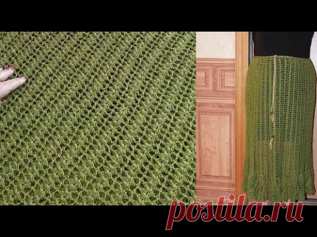 Простая и очень эффектная юбка крючком