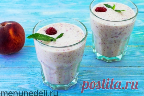 Рецепт смузи с персиком и малиной