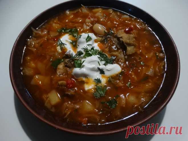 Мой коронный рецепт борща с фасолью (Главный секрет: за день замариновать свеклу в чесноке). Вкус просто царственный