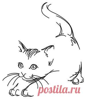 Barely-there lines define an adorable kitten. Let this design play and hide on your choice of fabric! Downloads as a PDF. Use pattern transfer pape…
