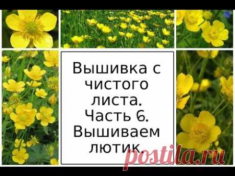 МК.Вышивка с чистого листа. Часть 6. Вышиваем лютики. Разживалова Наталья