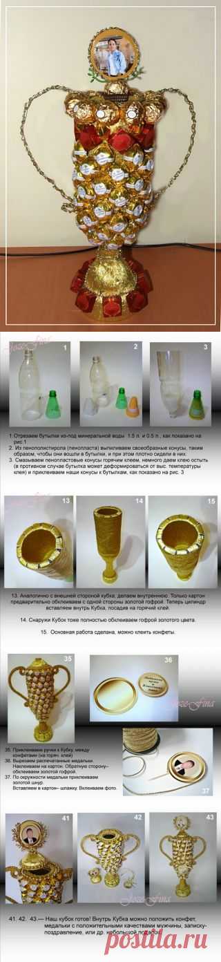 Мастер-Класс КУБОК ПОБЕДИТЕЛЯ из конфет!!!.