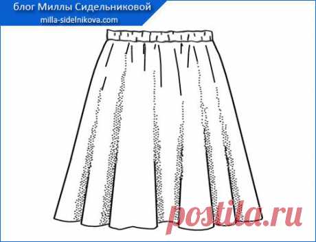 Выкройка юбки полусолнце на резинке. Пошагово. Расчёт. Иллюстрации
