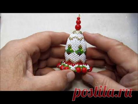 Колокольчик из бисера.Подарки к Новому году своими руками.Мастеркласс в 3 частях\Handmade tutorial.
