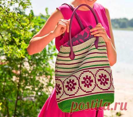 Сумка крючком с узором - knitt.net | Все о вязании