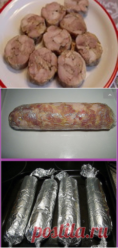Колбаса куриная домашняя быстрого приготовления.