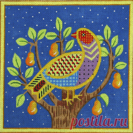 Partridge in a Pear Tree Adorable high-quality Partridge in a Pear Tree. The Needlepointer is a full-service shop specializing in hand-painted canvases, thread fibers, needlepoint books, accessories, needlepoint classes and much more.