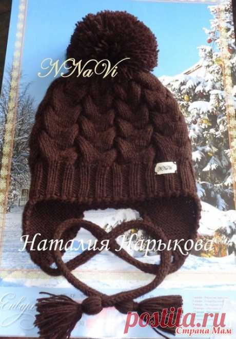 Шапочка детская двойная с ушками. Узор &quot;Коса с тенью&quot; (ОПИСАНИЕ, мой МК) - Вязание - Страна Мам