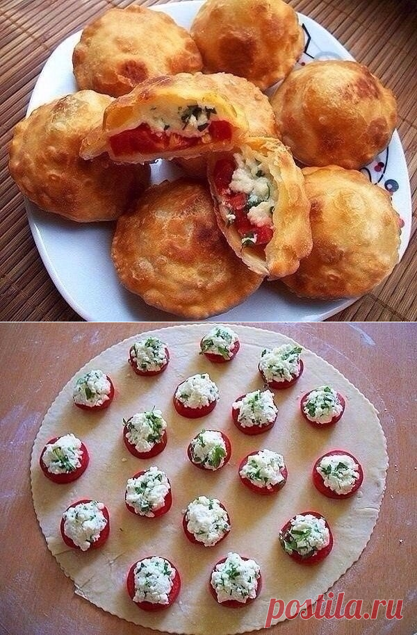 Пирожки бомбочки с помидорами и сыром