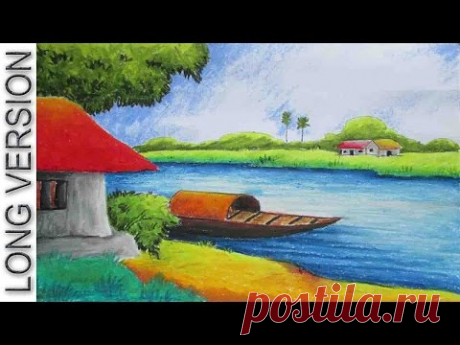 Pastel Painting | Oil Pastel Landscape Drawing Tutorial [Long Version] | Episode-10