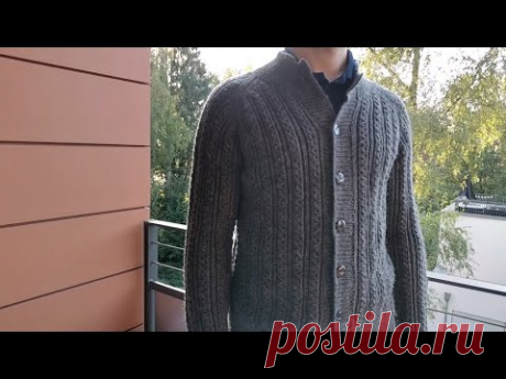 Вязание. Красивая мужская кофта с 48 -60 размер.
