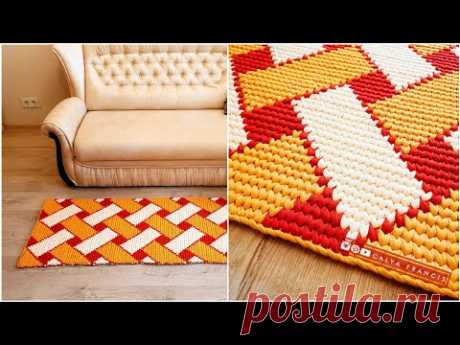 🔥 ТОТ САМЫЙ 🔥😍 КОВЁР УЗОРОМ "ПЛЕТЁНКА" 🍑 DIY CROCHET CARPET ковер крючком своими руками