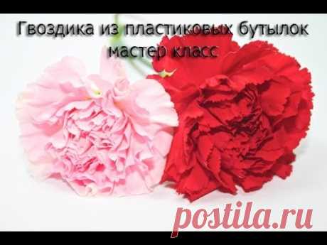 Цветы своими руками из пластиковых бутылок, гвоздика - YouTube