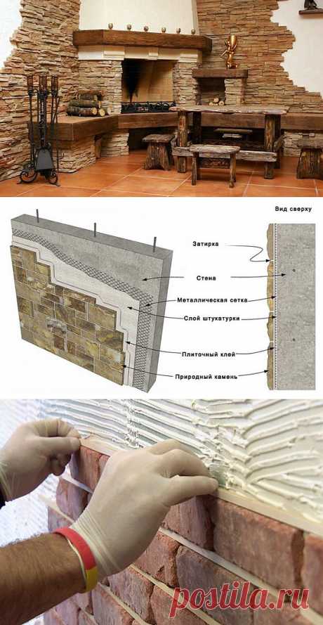 Внутренняя отделка стен декоративным камнем своими руками