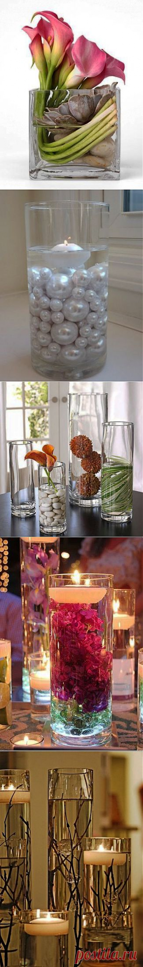 Разновидности наполнителей для прозрачной вазы