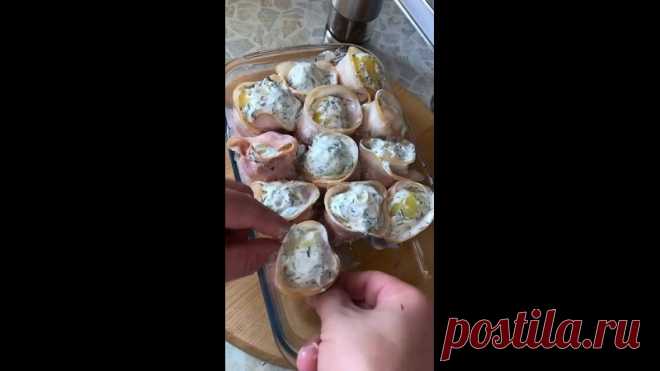 Картофель в беконе с сыром.