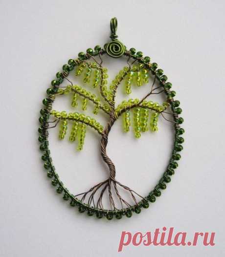 (16) Spanish Moss wire wrapped pendant