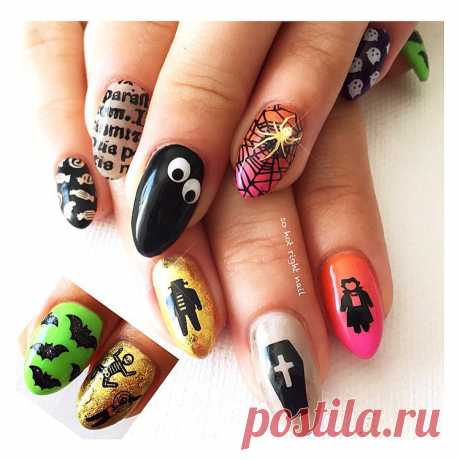 SO HOT RIGHT NAIL on Instagram: “I LOVE Halloween nails!!! 💅👻🎃😈👹💀👀🎪🔪🔫🔨💉😱🙌🙌🙌”