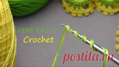 ПРИДУМАЛА этот УЗОР!!! Супер КРУЖЕВО КРЮЧКОМ простое ВЯЗАНИЕ для начинающих  Very Easy Crochet lace