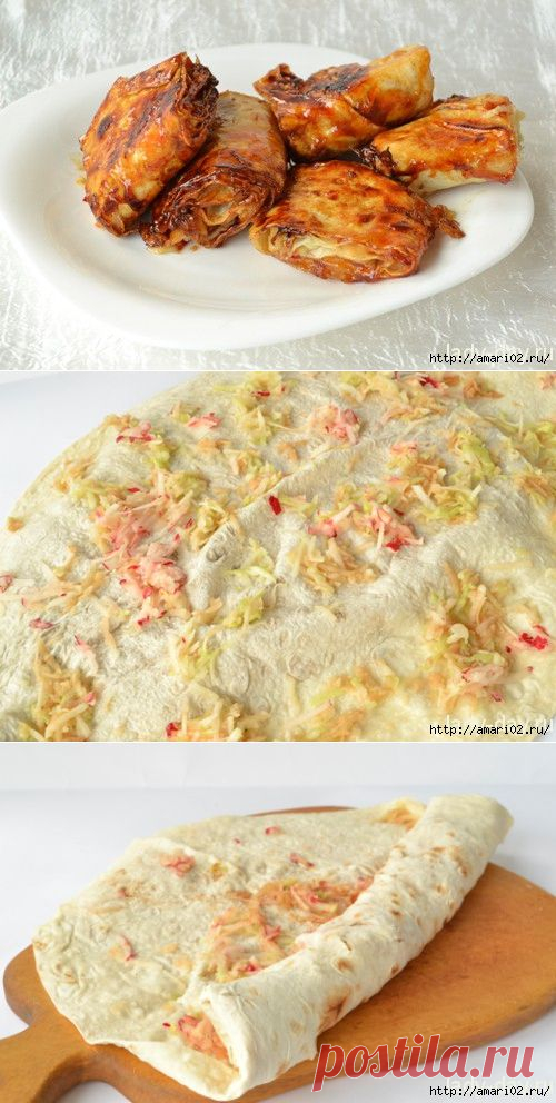 Лаваш с яблочной начинкой в карамели..