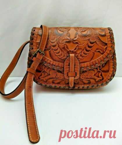 Patricia Nash Lanza Tooled Brown Leather Crossbody Shoulder Bag Purse | eBay