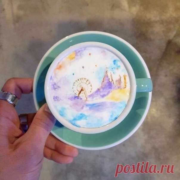 Кофейный арт. Талантливый бариста из Кореи создает удивительные узоры на латте