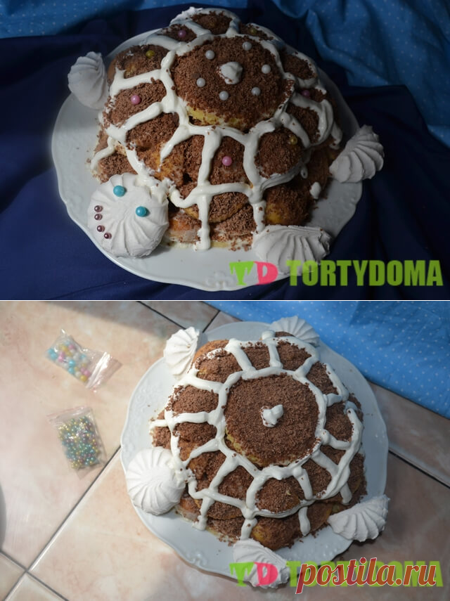 Торт черепаха с заварным кремом