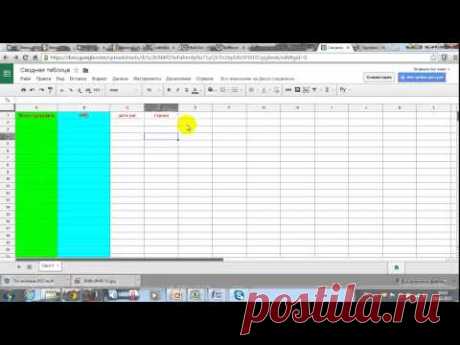 Создание гугл таблицы и работа с ней