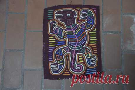 280. DRAGON MOLA VERTICAL Handmade Textile Art San Blas Panama | Etsy