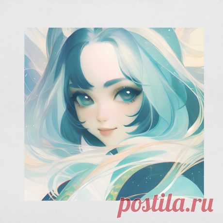 Сумка «Девушка с голубыми волосами, аниме арт» цвет белый - дизайнер принта Anstey
