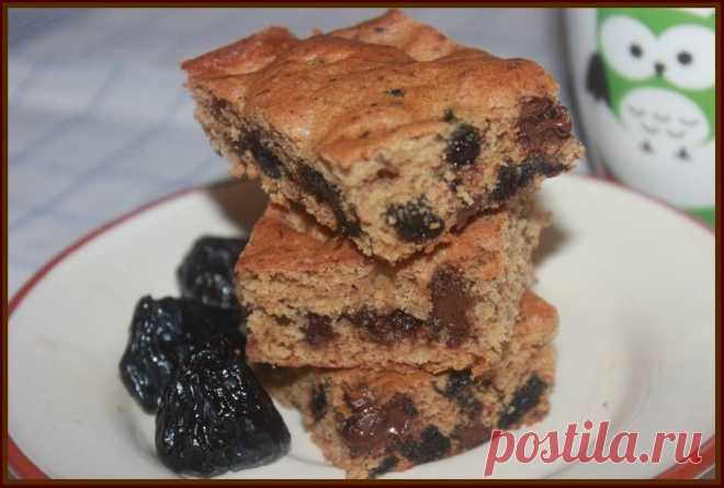 Пирог-печенье с черносливом и шоколадом