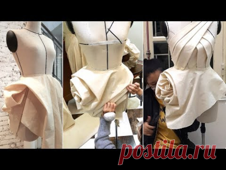 Draping peplum for a dress, skirt or top - YouTube